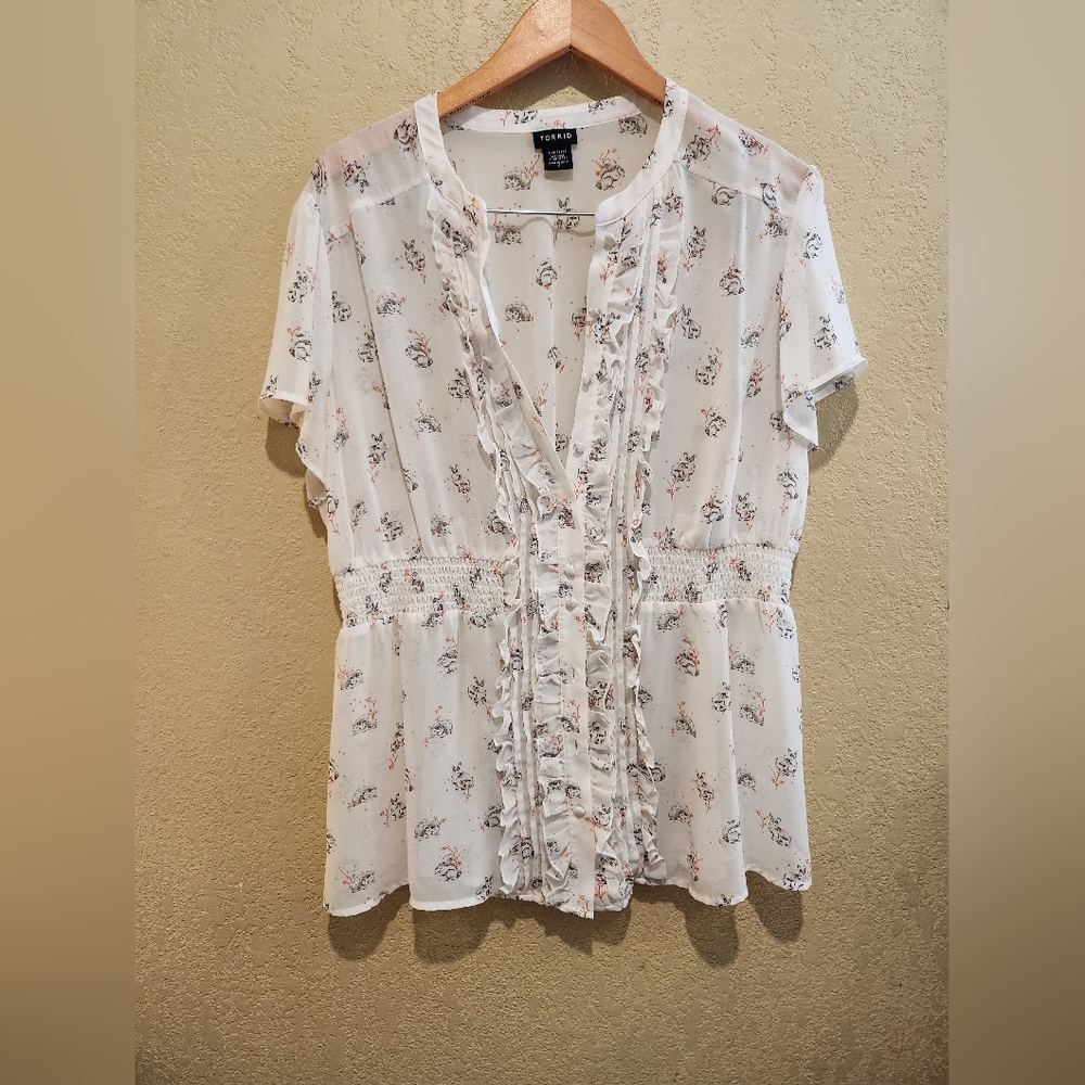 Torrid Chiffon Animal Print blouse 2X